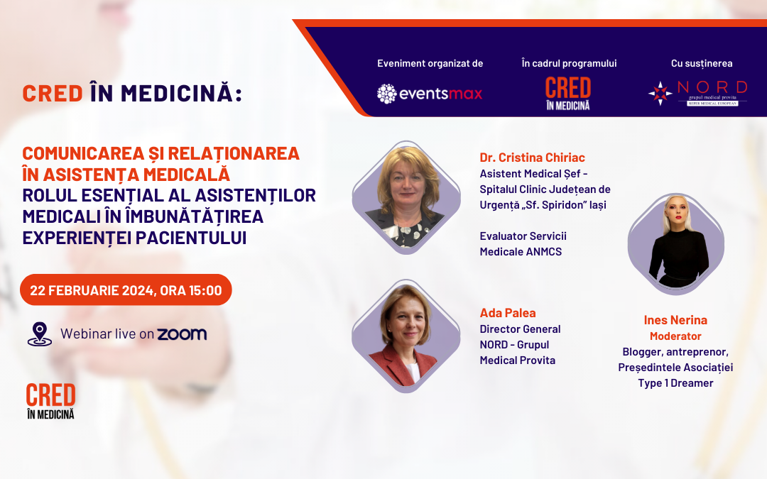 „CRED în Medicină: Comunicarea și relaționarea în asistența medicală”, webinar dedicat asistenților medicali