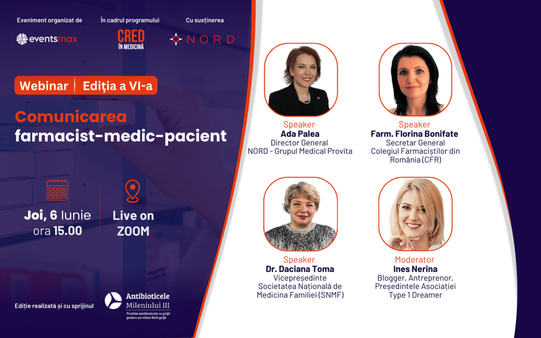 „CRED în Medicină: Comunicarea farmacist – medic – pacient”, webinar dedicat farmaciștilor