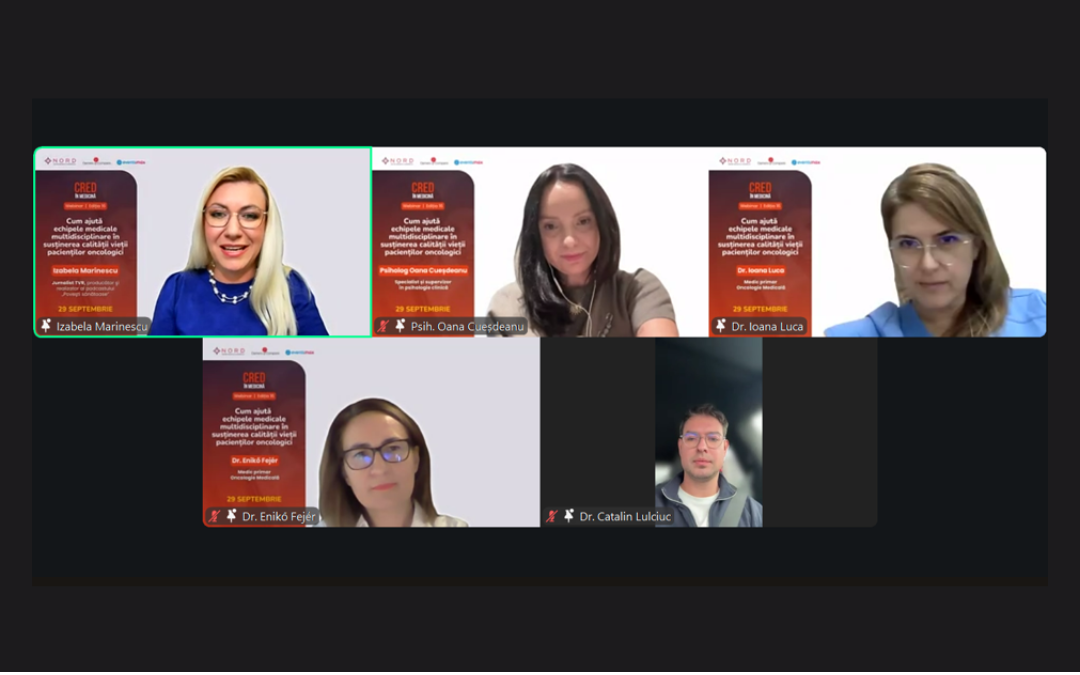 Despre cum ajută echipele medicale multidisciplinare în susținerea calității vieții pacienților oncologici, în cadrul celui mai recent webinar CRED în Medicină 